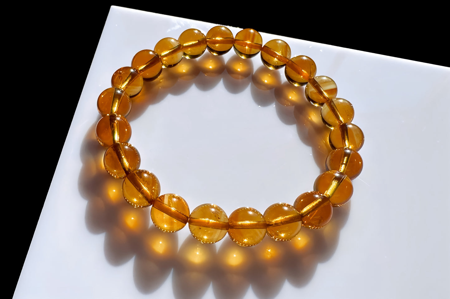 Certified Natural High Grade Citrine Bracelet, Untreated Citrine Bracelet, Deep Yellow Citrine, 天然无优化黄水晶手串