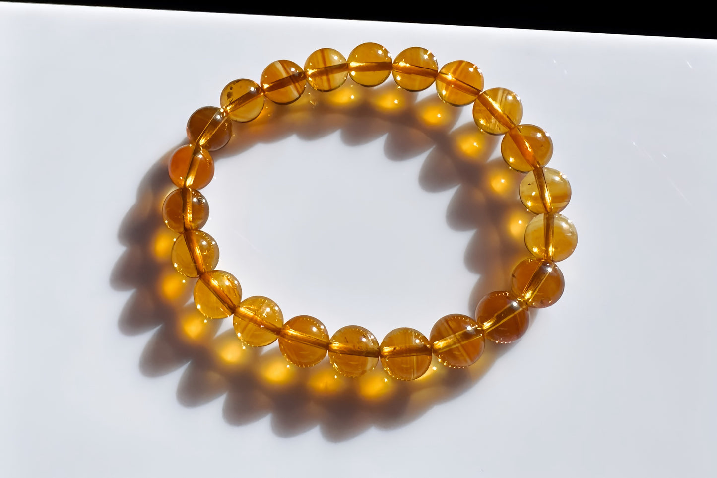 Certified Natural High Grade Citrine Bracelet, Untreated Citrine Bracelet, Deep Yellow Citrine, 天然无优化黄水晶手串