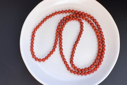 Natural Nanhong South Red Agate Beaded Four Wraps Bracelet, Unheated Sichuan Nanhong, 天然川料南红玛瑙多圈手串