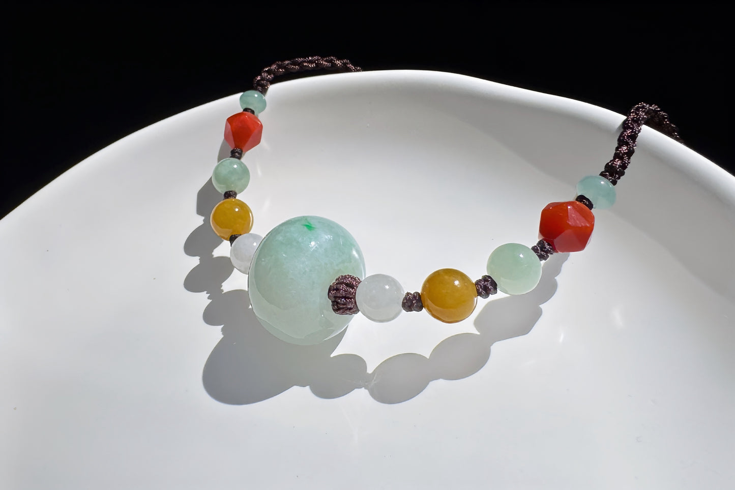 Certified Natural Grade A Jadeite Jade Hand Braided Adjustable Necklace, Jadeite Jade Necklace, 保真天然A货翡翠厚装路路通手编锁骨链项链