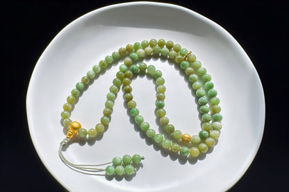 Natural Xinjiang Hetian Nephrite Bracelet in Mint Green and Brown Sugar Colors, Rare Multi-colored Nephrite Jade Bracelet, 天然且末黑羊洞碧玉糖三彩和田玉手串
