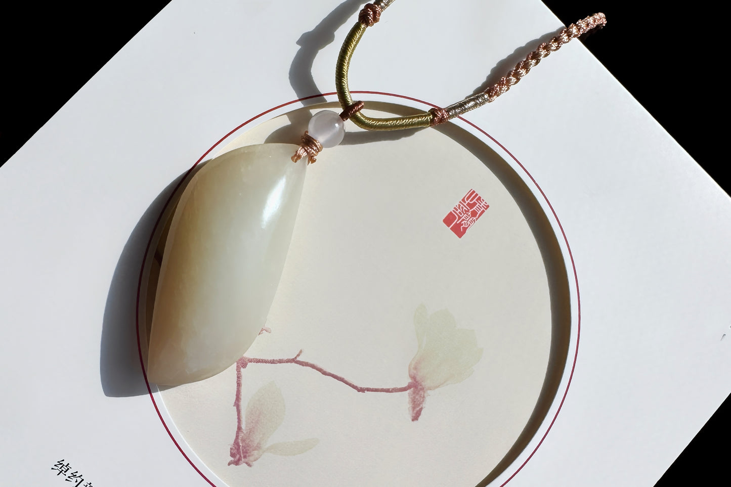 Natural Russian Nephrite Jade Pendant in Light Sugar Color, Oufen Nephrite Pendant Necklace, 天然俄料和田玉糖白玉随形吊坠