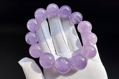 18mm Natural Lavender Amethyst Bracelet, Chunky Lavender Amethyst Beads, Deep Lavender Amethyst, 天然浓郁色薰衣草紫水晶手串