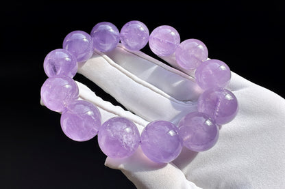18mm Natural Lavender Amethyst Bracelet, Chunky Lavender Amethyst Beads, Deep Lavender Amethyst, 天然浓郁色薰衣草紫水晶手串